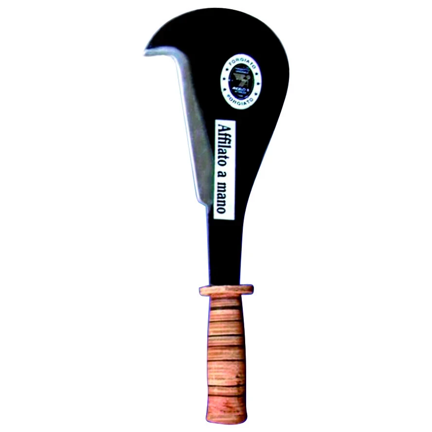 Roncola Angelo Bergamasco Lama 28 Cm – Acciaio, Manico Cuoio, Artigianale Italiana - 2