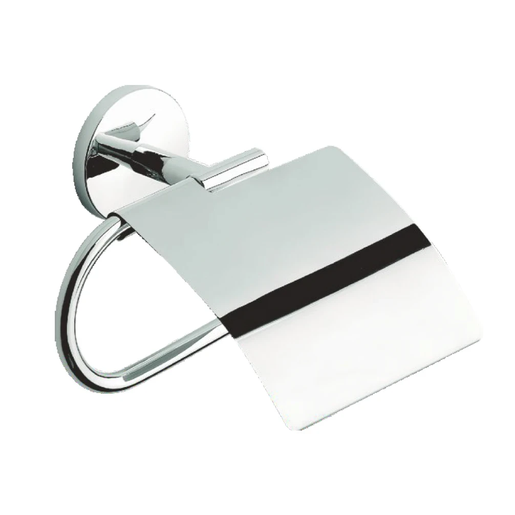 Porta rotolo chiuso in ottone cromato lucido One Metaform - METAFO