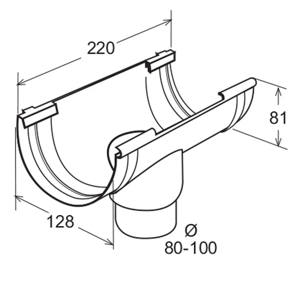 Jardibric – Raccordo Recuperatore Acqua Piovana Per Grondaia Ø80 Mm, Uscita 35 Mm, In PVC, Bianco Rotto