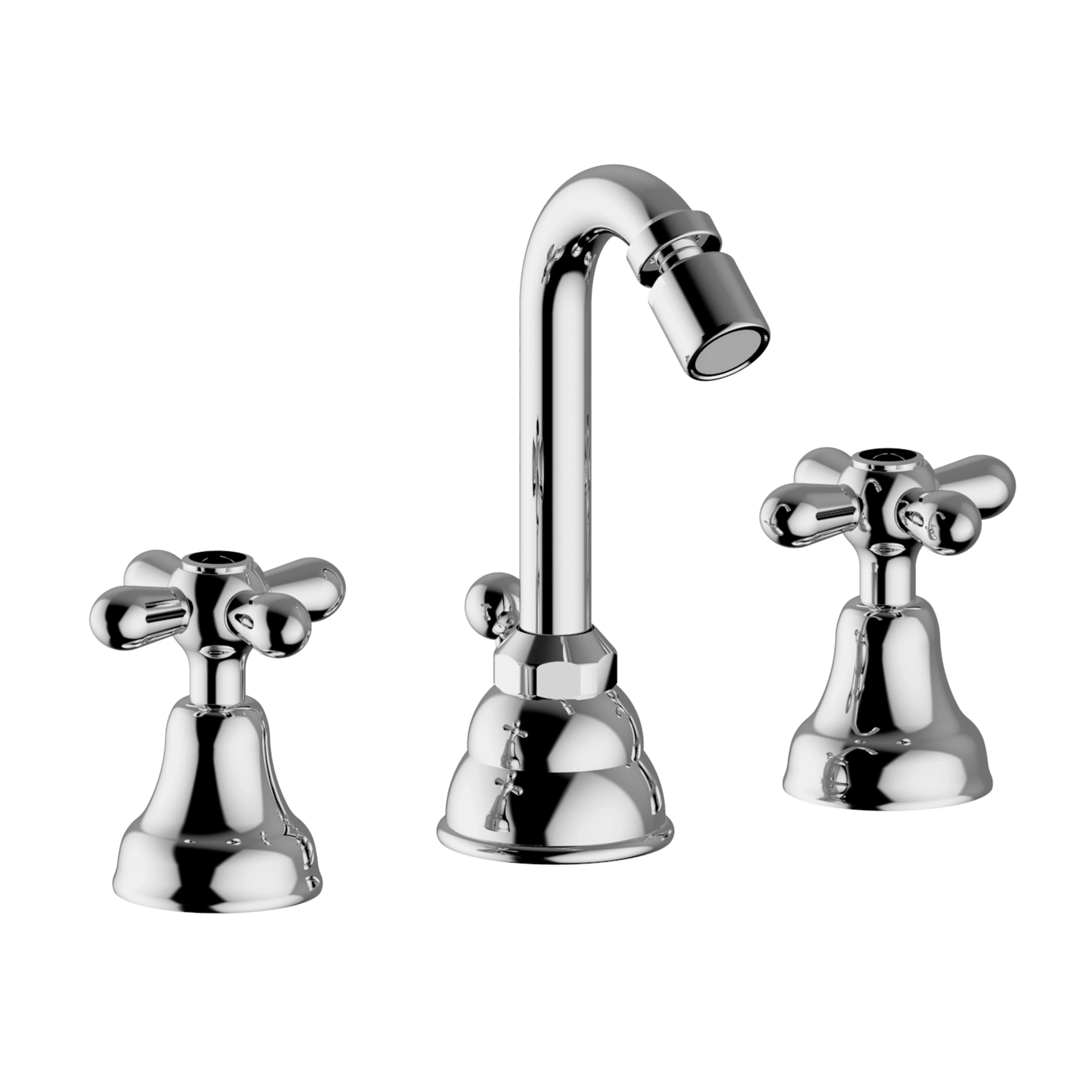 Batteria bidet cromo a 3 fori e canna alta Daisy Teorema - TEOREM