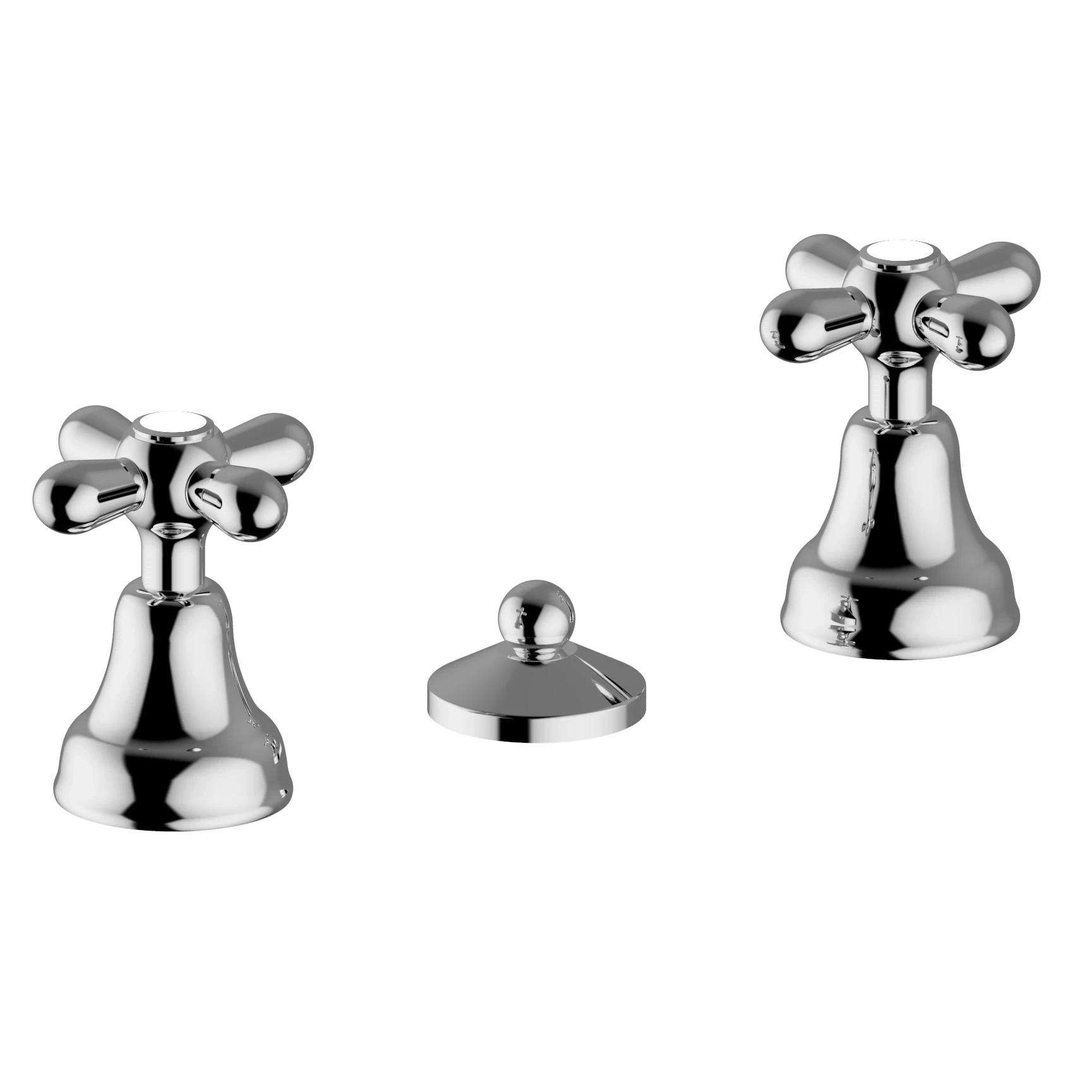 Batteria bidet cromo 3 fori senza canna Daisy Teorema - TEOREM