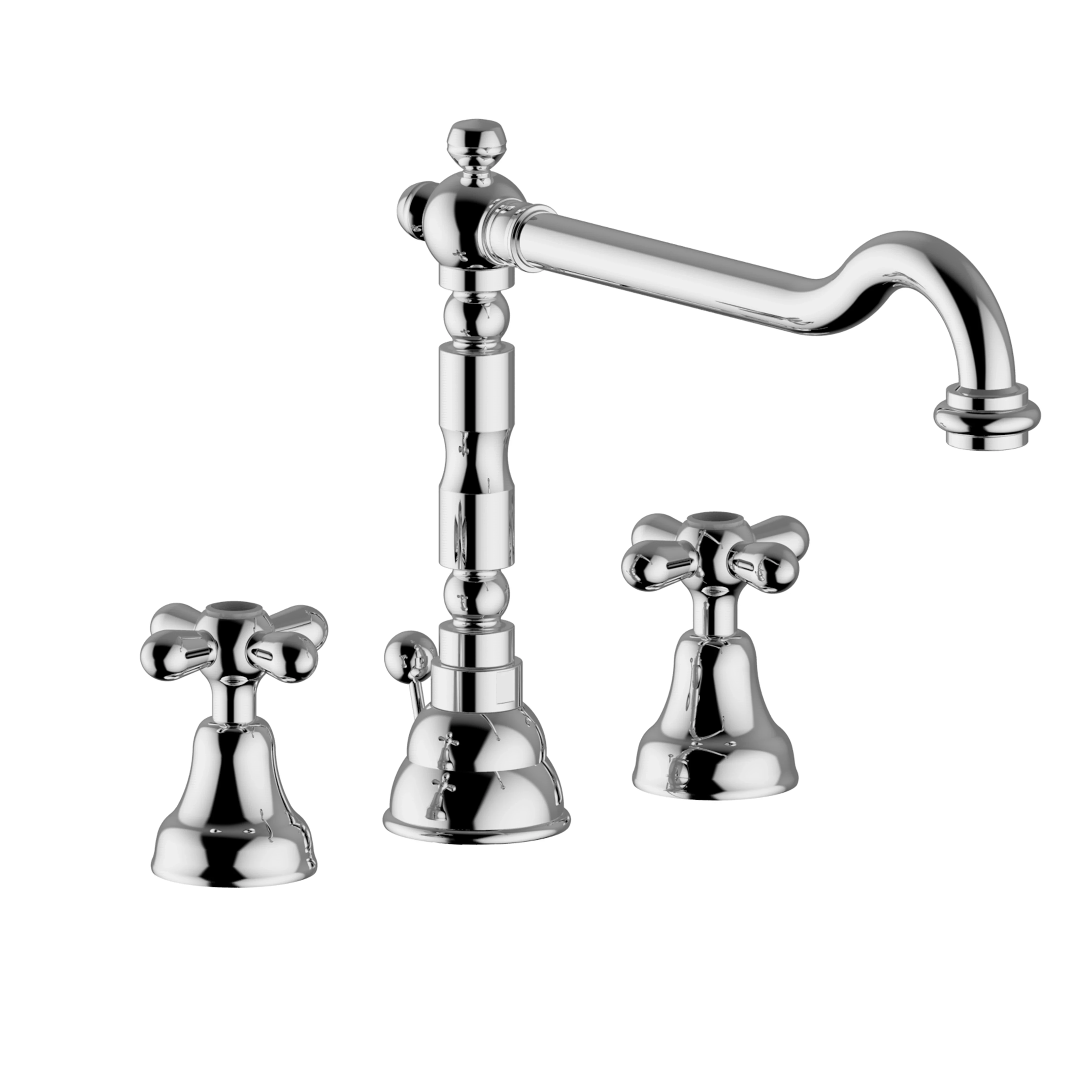 Batteria lavabo cromo 3 fori stile old Daisy Teorema - TEOREM