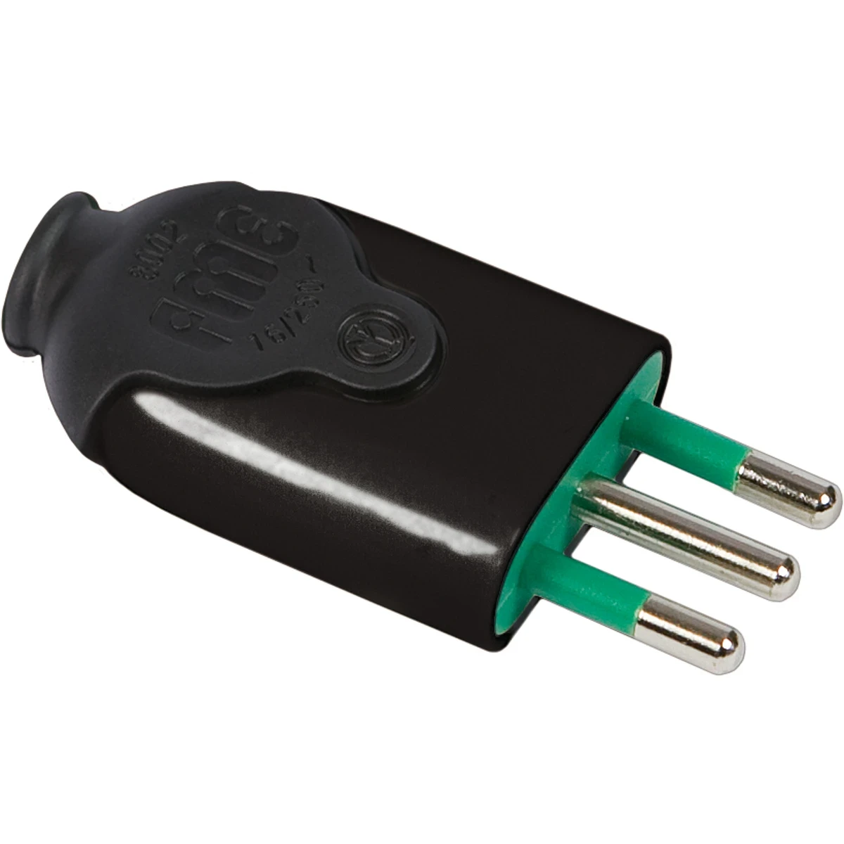 Spina italiana 2P+T smontabile modello Bicò nera 10A - 16A Fanton - FANTON