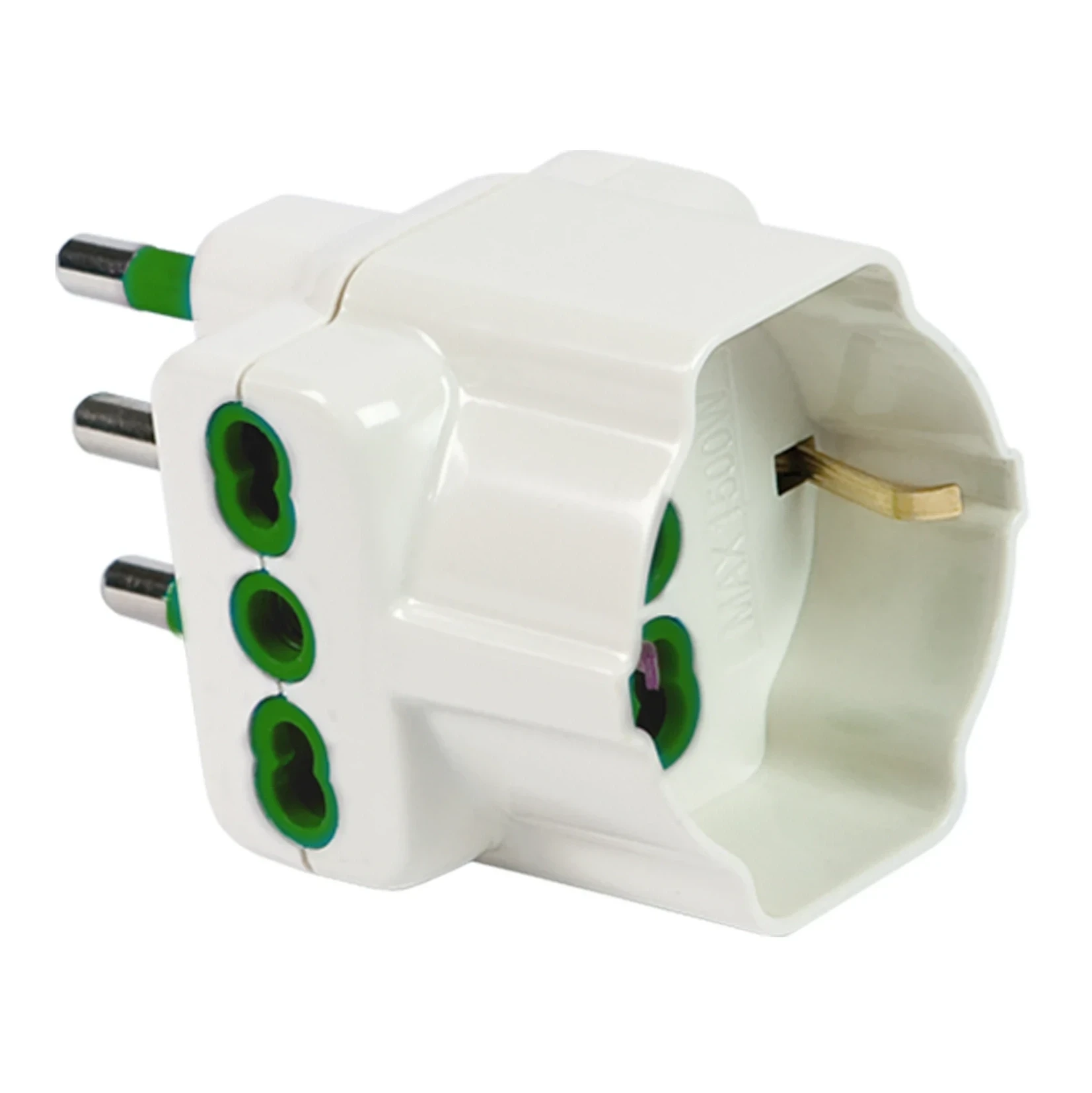 Ebe310142 Adattatore Da Spina Britannica A Continentale 2P+T, 16A, Bianco, Per Viaggi E Uso Domestico