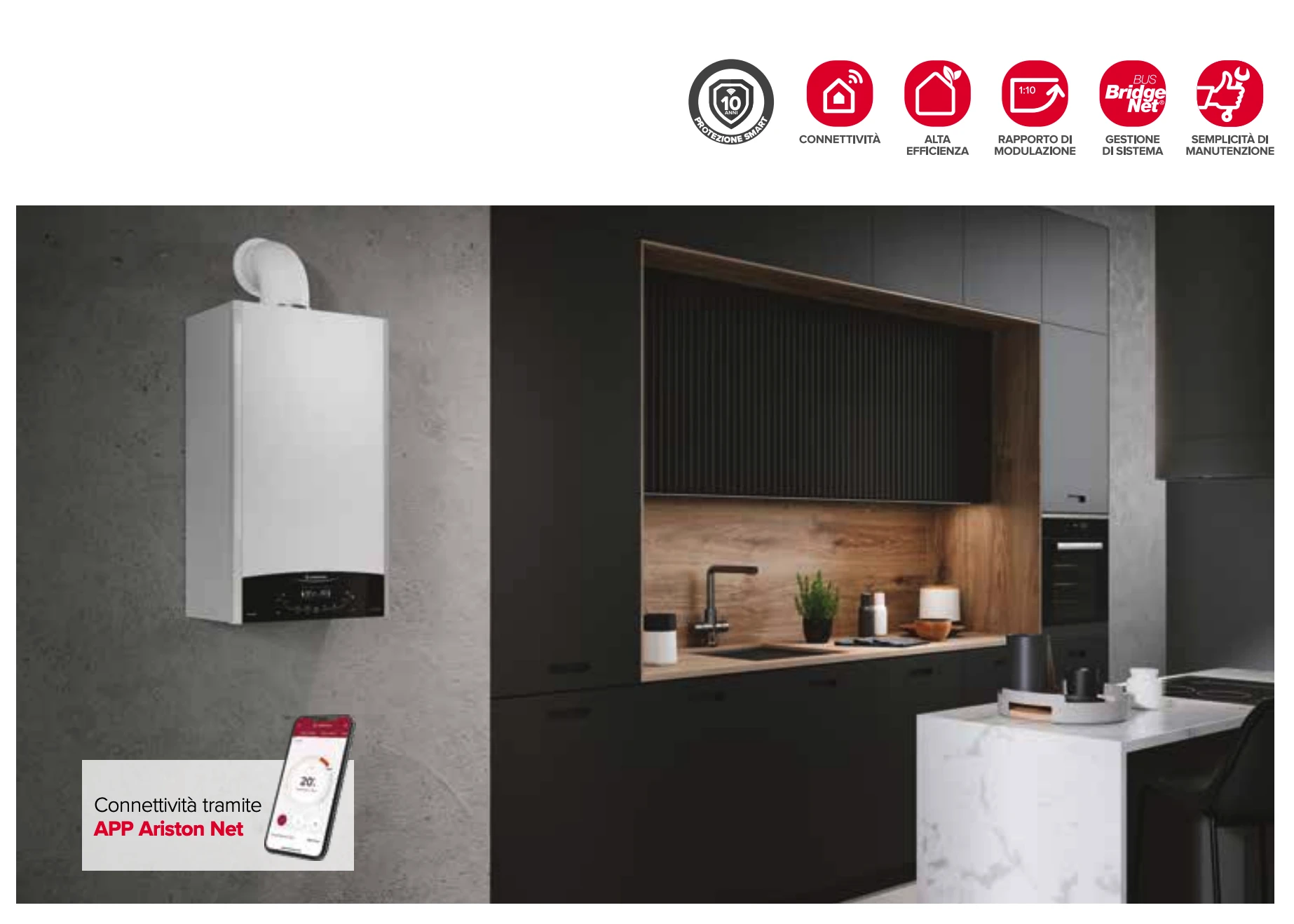 Caldaia a condensazione Genus One+ Net Ariston