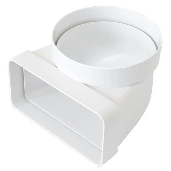 Curva Per Aerazione Cappa Cucina - 220x90 Mm, PVC Bianco, Per Tubo Rettangolare - Foto 3