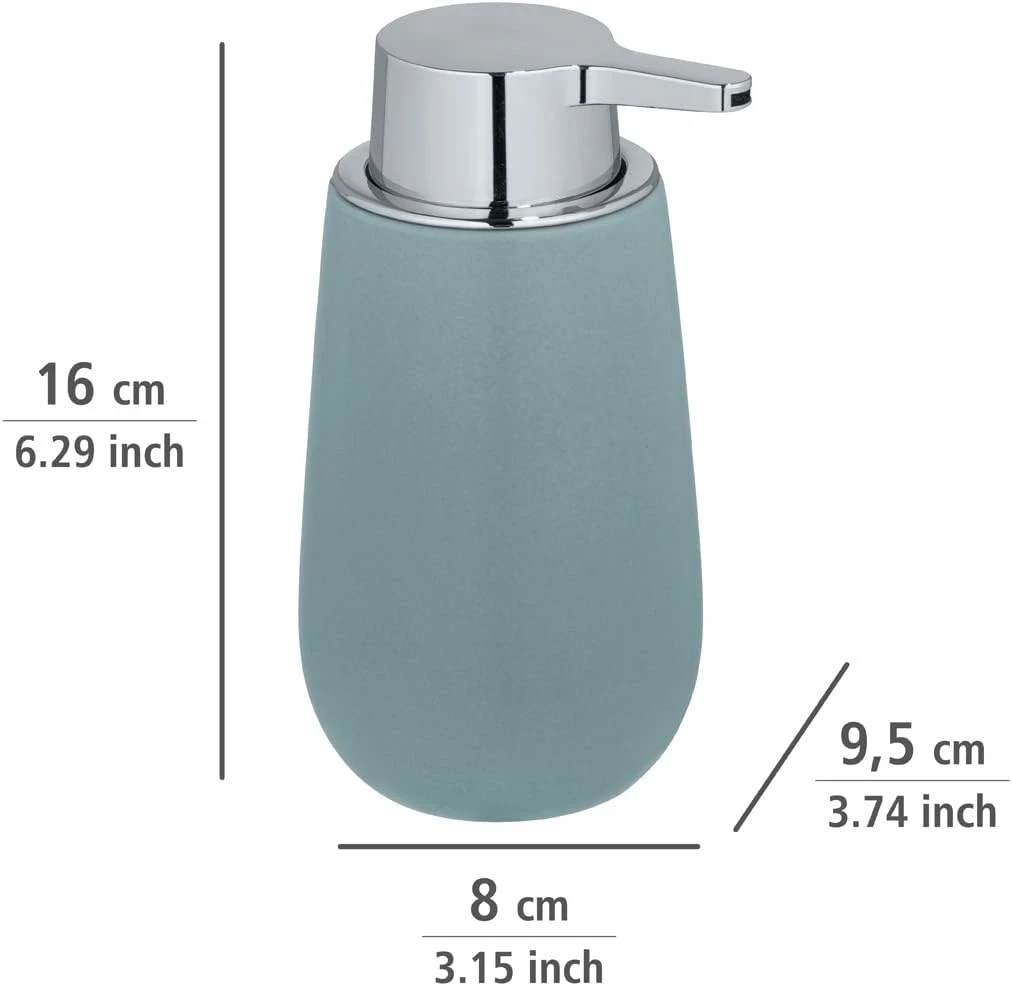 Dispenser Sapone Liquido Quadrato Zeller Present | Colore Antracite, Plastica | Capacità 250 Ml | Design Moderno Per Bagno E Cucina