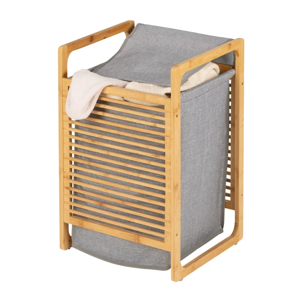 en.casa] Scaffale da Parete in Bambù con 3 Ripiani Mensola da Muro con Barra Porta Asciugamano Portasalviette Scaffale Pensile per Bagno Cucina 58,5 x 52 x 21 cm color Naturale