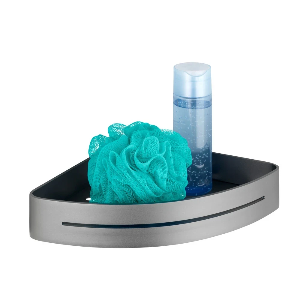 Porta oggetti angolare in alluminio grigio antracite Montella Wenko - WENKO