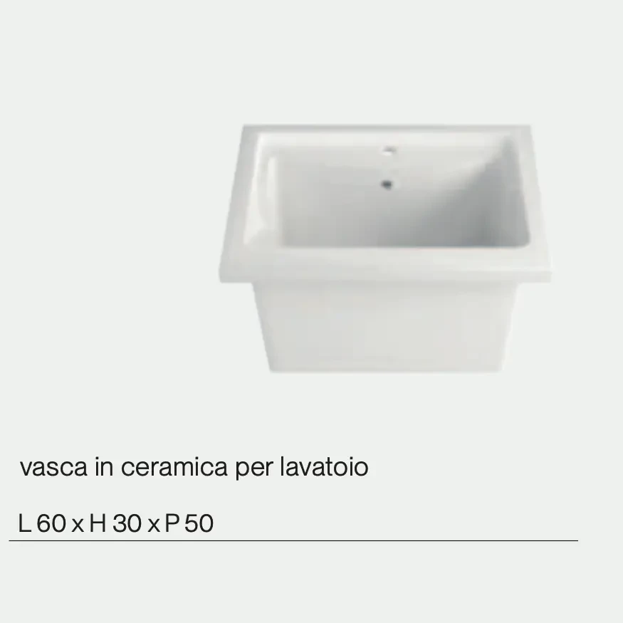 Lavatoio vasca in ceramica asse in legno ante push and pull lavanderia Savini