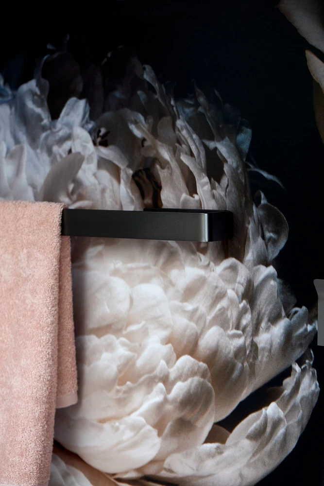 Porta asciugamani biadesivo in alluminio grigio Montella Wenko