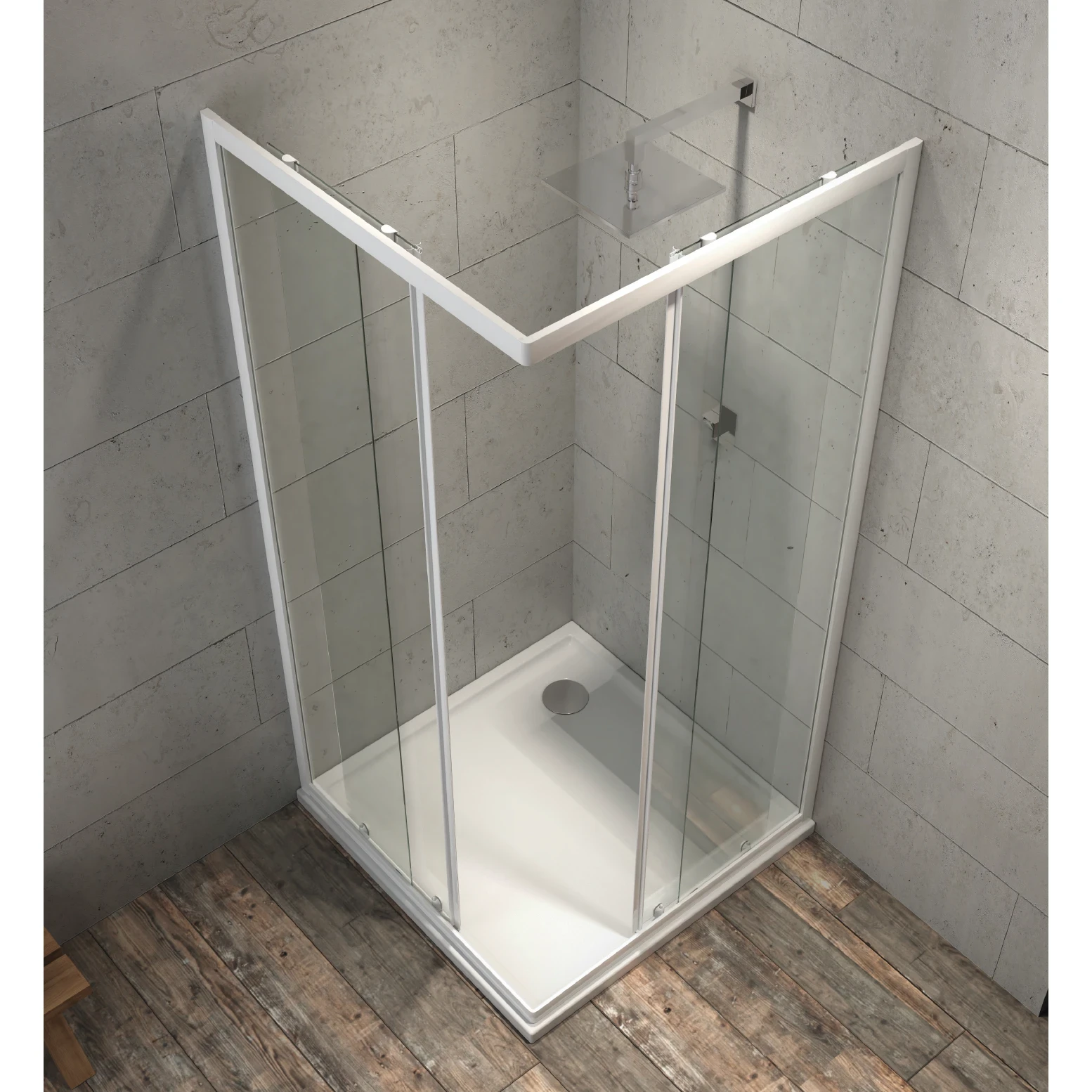 Box doccia angolare ante scorrevoli cristallo trasparente Ix-Box Morini - IXBOX