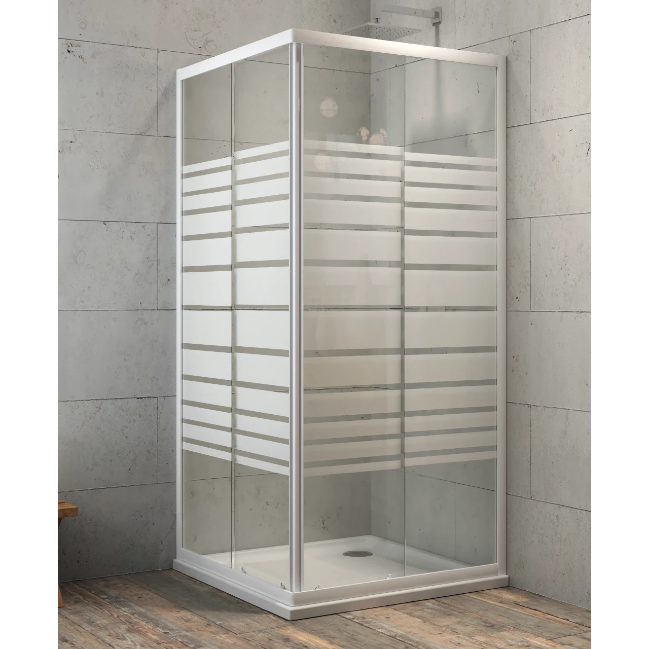 Box doccia angolare ante scorrevoli cristallo serigrafato Ix-Box Morini - IXBOX